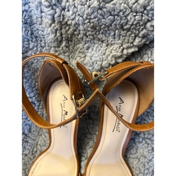 Lulus Women’s 8.5 Anne Michelle Enzo 01N Chestnut Brown Single Strap Heels. - Picture 13 of 16